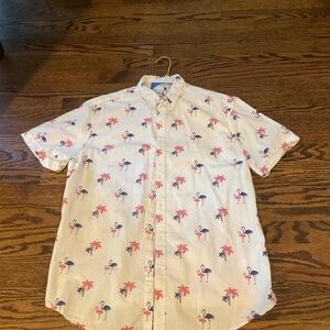 Men’s Denim & Flower by Ricky Singh button down shirt size L white